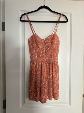 Abercrombie & Fitch Coral Floral Romper.